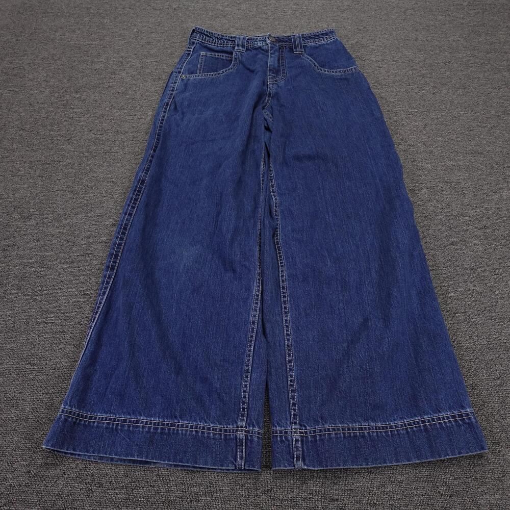 ALAB Mega Jeans Mens 28x29 Blue Medium Wash Wide Leg Rave Baggy Cartoon Denim